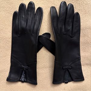 H&M black leather gloves